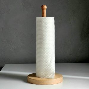 Wooden Paper Towel Holder – Solid Ash Kitchen Stand, Minimalist Countertop Organizer, Handmade Natural Wood Home Decor - Image 1